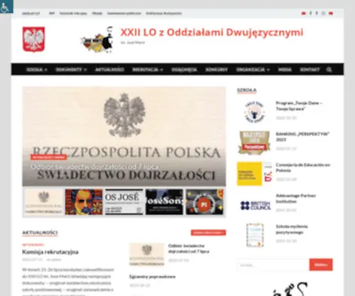 Josemarti.pl(XXII Liceum Ogólnokształcące z Oddziałami Dwujęzycznymi im) Screenshot