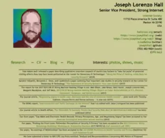 Josephhall.org(Joseph Lorenzo Hall's Web Page) Screenshot