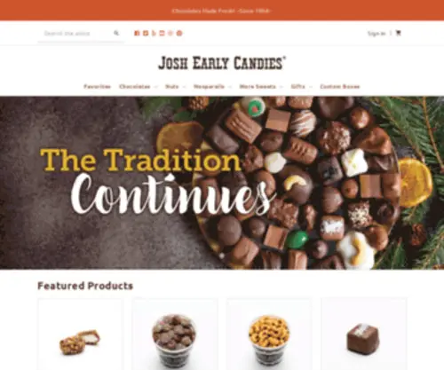 Joshearlycandies.com(Chocolate Gifts & Handmade Chocolates) Screenshot