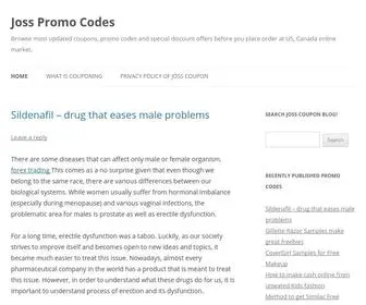 Josspromocodes.com(Joss Promo Codes) Screenshot