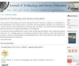 Jotse.org(Journal of Technology and Science Education) Screenshot