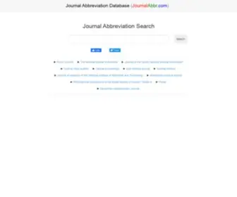 Journalabbr.com(Journal Abbreviation Database) Screenshot