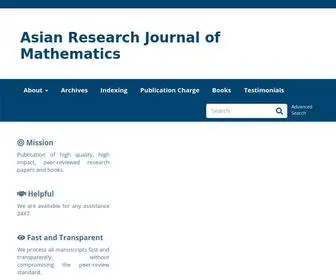 Journalarjom.com(Asian Research Journal of Mathematics) Screenshot