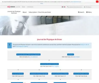 Journaldephysique.org(Journal de Physique Archives) Screenshot