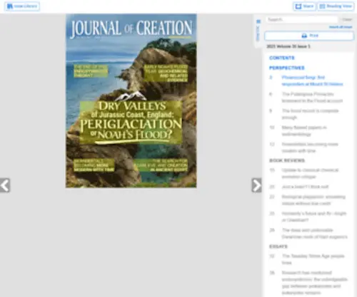 Journalofcreation.com(Journal of CreationVolume 35 Issue 1) Screenshot