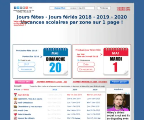 Joursfetes.fr(Fêtes) Screenshot