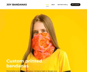 Joybandanas.com(Custom Printed Bandanas) Screenshot