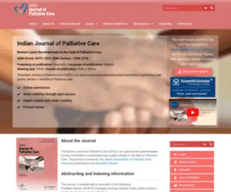 Jpalliativecare.com(Indian Journal of Palliative Care) Screenshot