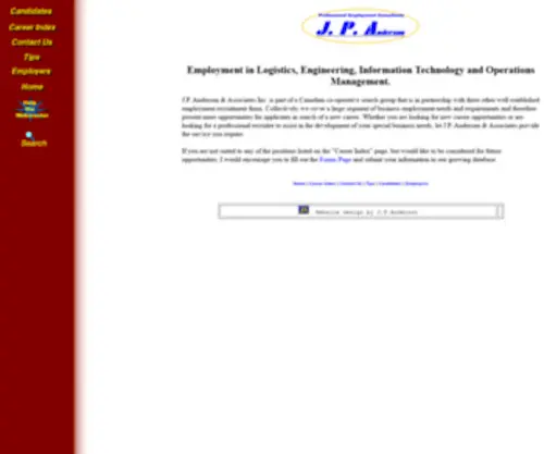 Jpanderson.com(Employment in Logistics) Screenshot