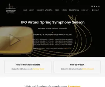 Jpo.co.za(Johannesburg Philharmonic Orchestra) Screenshot