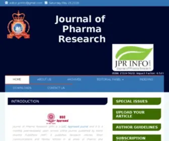 Jprinfo.com(Submit your original research manuscript to Journal of Pharma Research) Screenshot