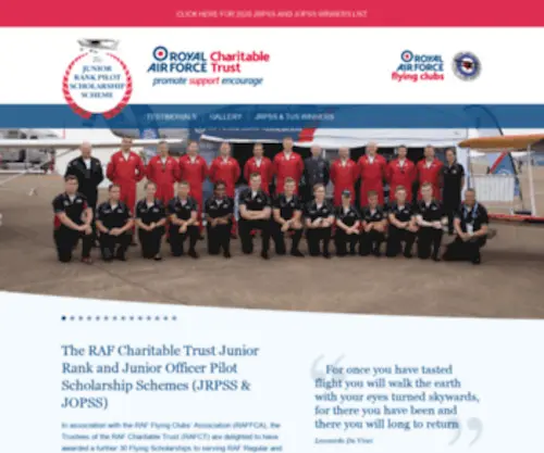 JRFLY.co.uk(The RAF Charitable Trust Junior Rank Pilot Scholarship Scheme 2020) Screenshot