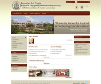 JRNrvu.edu.in(Janardan Rai Nagar Rajasthan Vidhyapeeth (Deemed) Screenshot