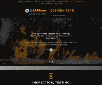 Jrwagnerfire.com(Leading Fire Sprinkler Company) Screenshot