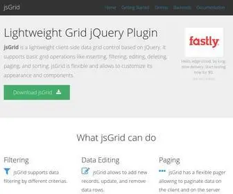JS-Grid.com(Lightweight Grid jQuery Plugin) Screenshot