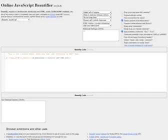 Jsbeautifier.org(Online JavaScript beautifier) Screenshot