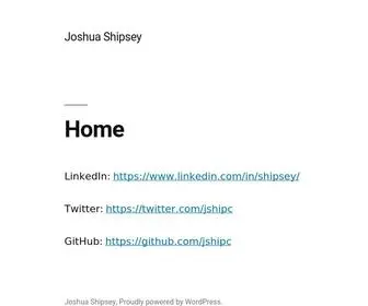 Jshipc.com(Joshua Shipsey) Screenshot