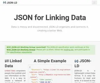 Json-LD.org(JSON for Linking Data) Screenshot