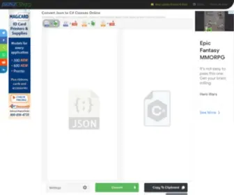 Json2Csharp.com(Convert any JSON object to C# classes online. Json2CSharp) Screenshot