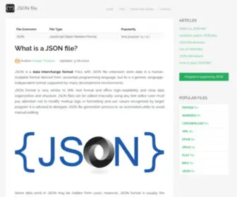 Jsonfile.org(JSON file extension) Screenshot