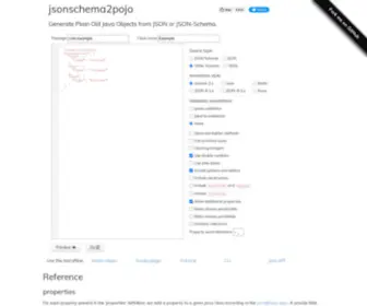 Jsonschema2Pojo.org(Generate Plain Old Java Objects from JSON or JSON) Screenshot