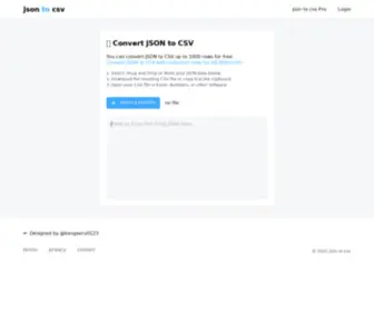 JsontocsvConv.com(JSON to CSV Converter) Screenshot