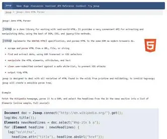 Jsoup.org(Jsoup Java HTML Parser) Screenshot