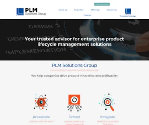Jsquaredplm.com(PLM Solutions Group) Screenshot