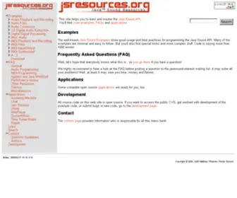 Jsresources.org(Java Sound Resources) Screenshot