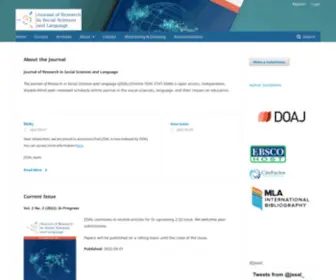 Jssal.com(Journal of Research in Social Sciences and Language) Screenshot