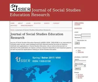 Jsser.org(Journal of social studies education research (jsser) (issn: 1309) Screenshot