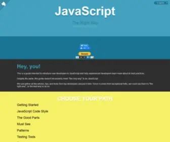 JStherightway.org(A quick reference to best practices for writing JavaScript) Screenshot