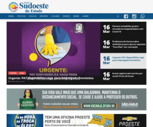 Jsudoeste.com.br(Jornal Sudoeste do Estado) Screenshot