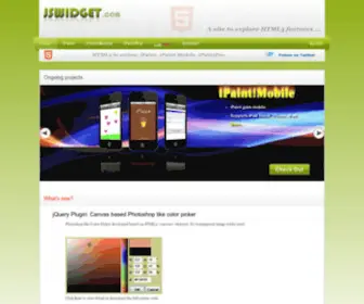 Jswidget.com(A site to explore HTML5 features) Screenshot
