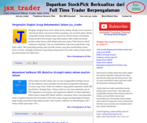 JSXtrader.com(Rekomendasi Saham real) Screenshot