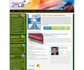 Jtle.net(Journal of Traffic and Logistics Engineering (JTLE)) Screenshot