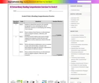 JTNproadrunner.org(42 Extraordinary Reading Comprehension Exercises For Grade 8) Screenshot