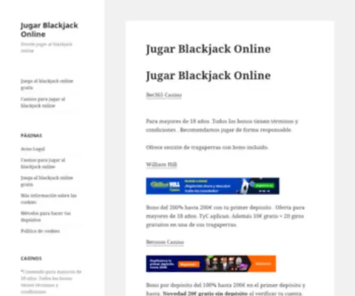 Jugarblackjackonline.es(Black jack) Screenshot