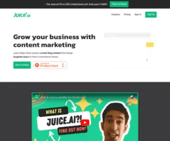 Juice.ai(Automated content marketing for all) Screenshot