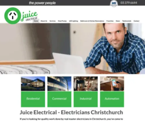 Juiceelectrical.co.nz(Master Electricians Christchurch) Screenshot