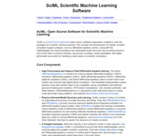 Juliadiffeq.org(Open Source Software for Scientific Machine Learning) Screenshot
