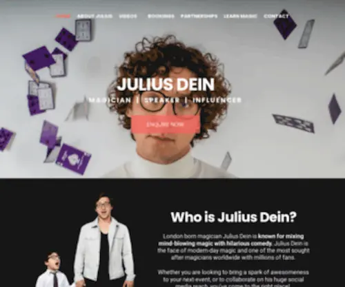 Juliusdein.com(World Famous magician Julius Dein) Screenshot