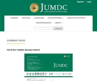 Jumdc.com(Journal of University Medical & Dental College) Screenshot