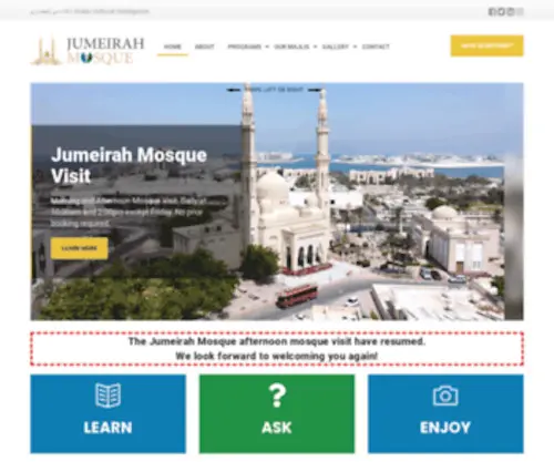 Jumeirahmosque.ae(Jumeirah Mosque Dubai) Screenshot