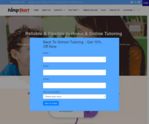 Jumpstarttutors.com(In-Home & Online Tutoring South Florida) Screenshot