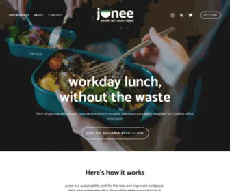 Junee.co(Reusable lunch containers for London offices) Screenshot