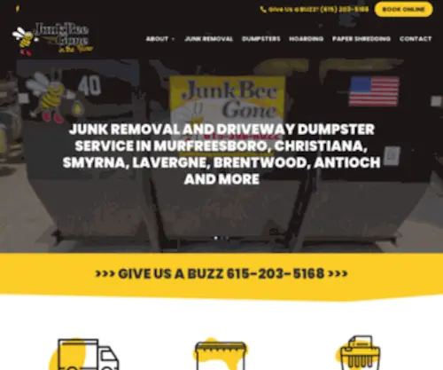 Junkbeegonenashville.com(Dumpster Rentals & Junk Removal Murfreesboro) Screenshot