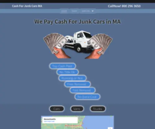 Junkcarremovalnow.com(Cash For Junk Cars MA) Screenshot