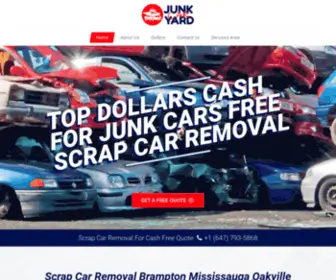 Junkcaryard.ca(Scrap Car Removal Brampton Mississauga Oakville Milton Georgetown Etobicoke North York Toronto Cash for Junk Cars Yard) Screenshot