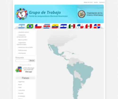 Jurisprudenciaelectoral.org(Seleccione un País) Screenshot